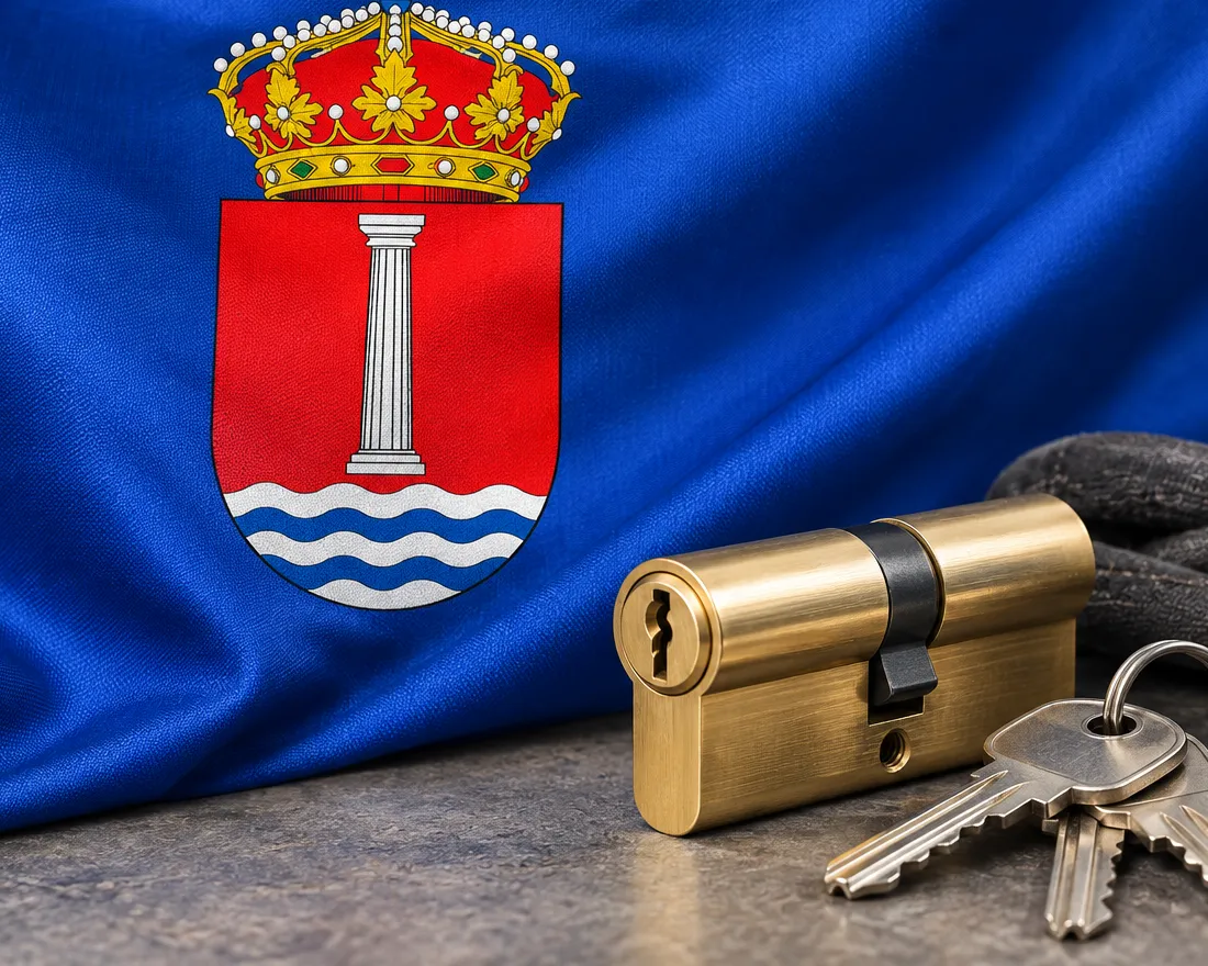 Bombín de seguridad para reforzar una puerta en Humanes de Madrid