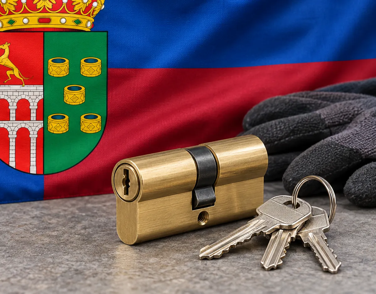 Bombín de seguridad para una puerta blindada en Valmojado