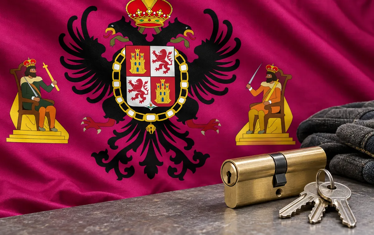 Cerrajeros en Cabañas de la Sagra: bandera de la provincia de Toledo y un bombín nuevo con llaves