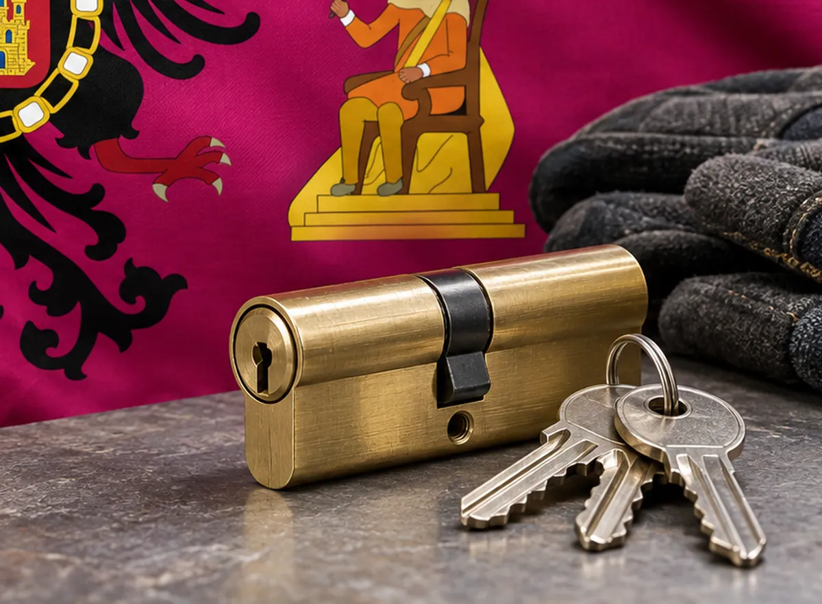 Bombín nuevo con sus llaves para un cambio de bombín en Carriches