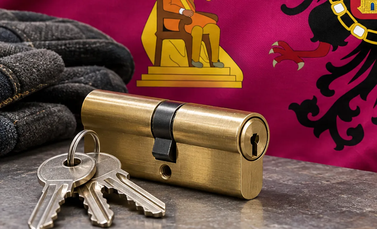 Bombín nuevo con sus llaves para un cambio de bombín en Cebolla