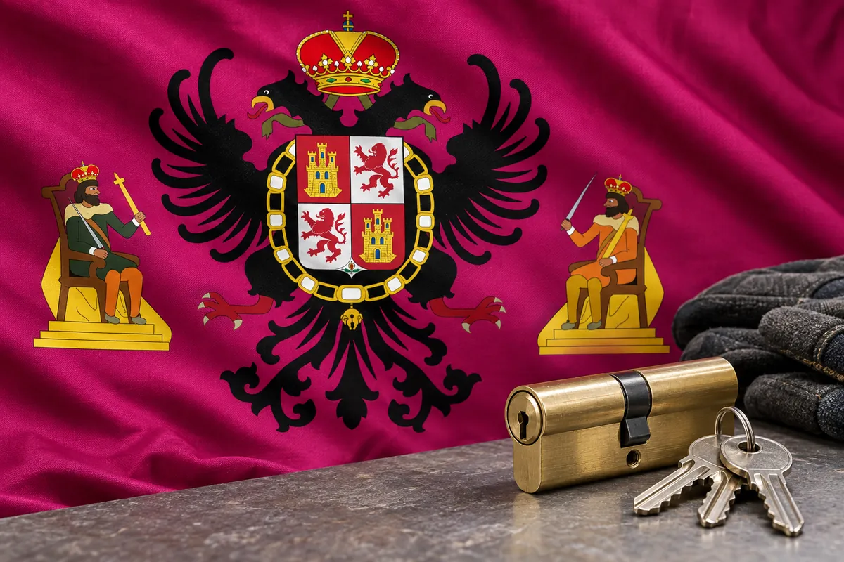 Cerrajeros en Illescas: bandera de la provincia de Toledo y un bombín nuevo