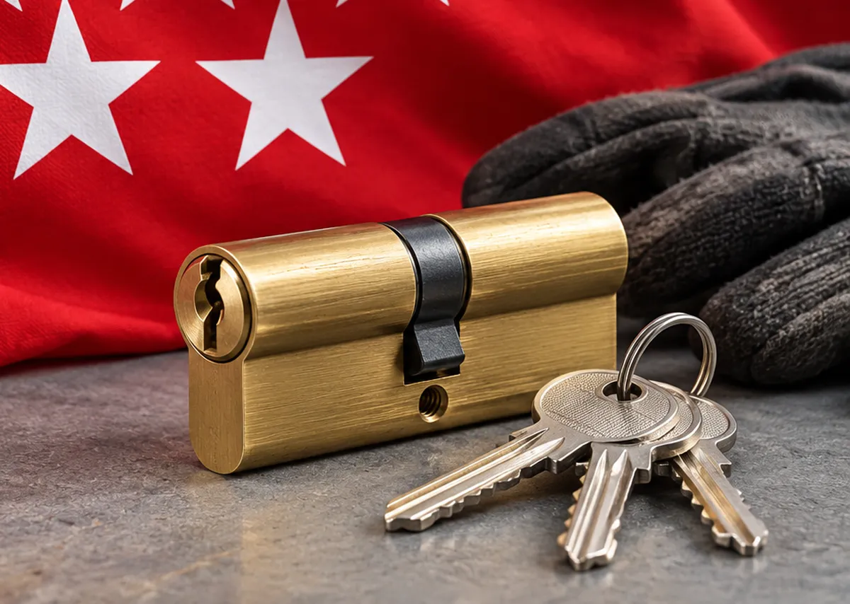 Bombín nuevo con sus llaves para un cambio de bombín en Ibiza (Retiro), Madrid