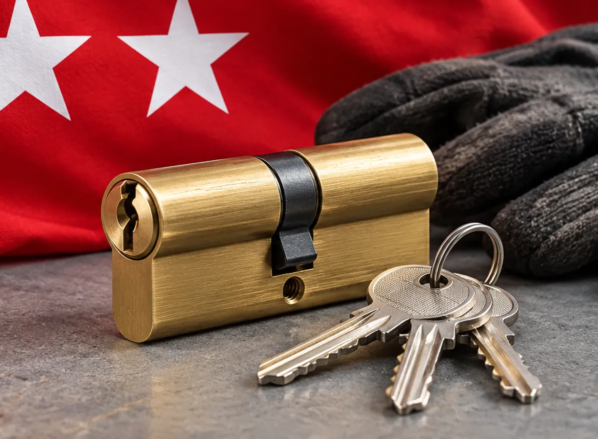 Bombín nuevo con sus llaves para un cambio de bombín en San Diego, Madrid