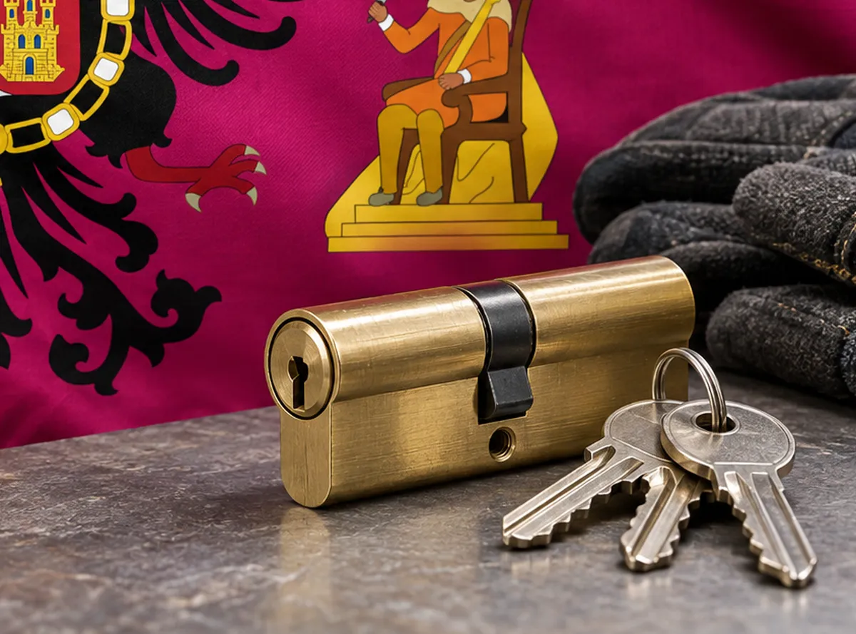 Bombín nuevo con sus llaves para un cambio de bombín en Noez