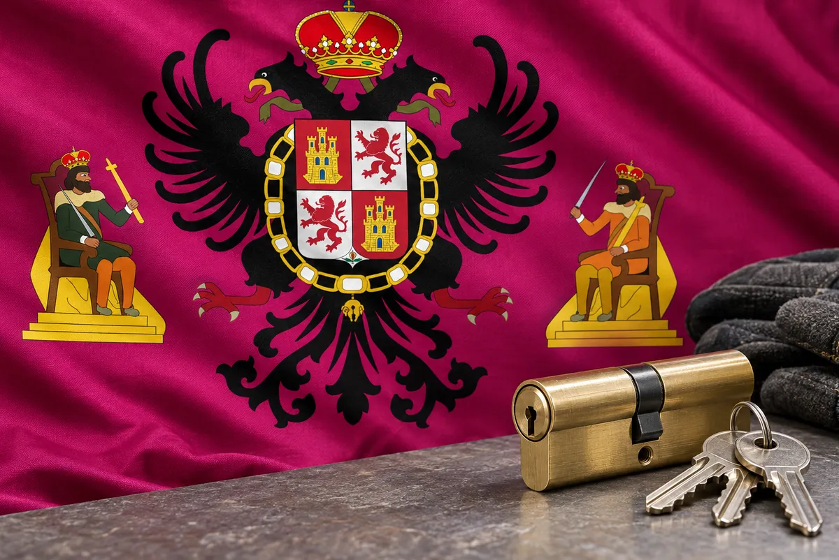Cerrajeros en Portillo de Toledo: bandera de la provincia de Toledo y un bombín nuevo con llaves