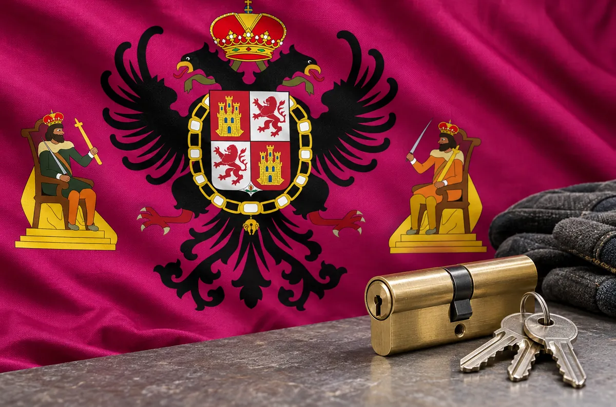 Cerrajeros en Seseña: bandera de la provincia de Toledo y un bombín nuevo