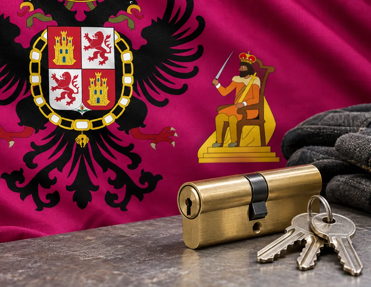 Cerrajero urgente en Arcicóllar: bandera de la provincia de Toledo y un bombín nuevo