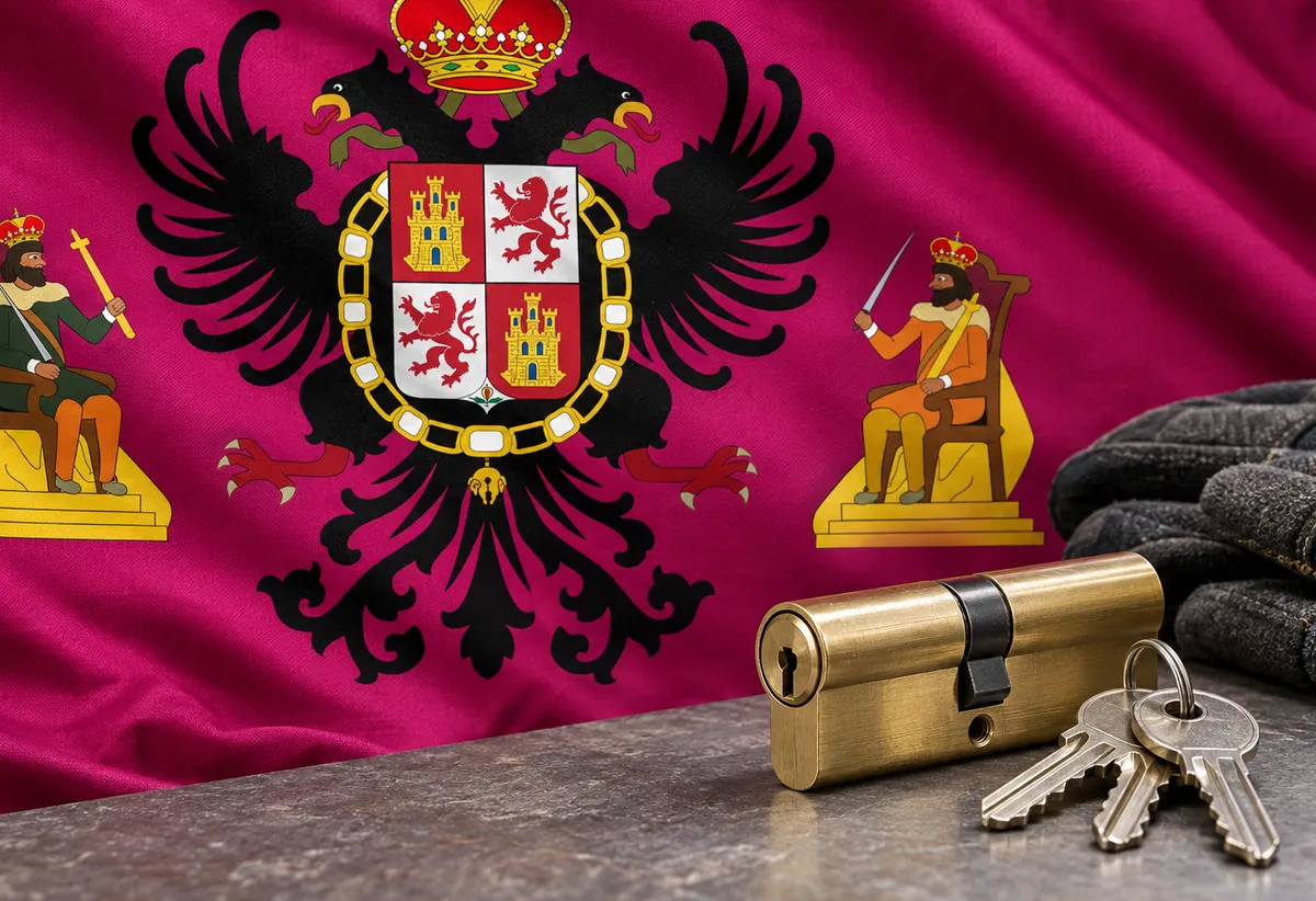 Cerrajero urgente en Argés: bandera de la provincia de Toledo y un bombín nuevo