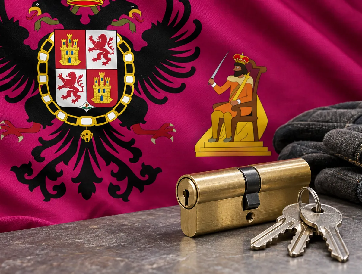Cerrajero urgente en Cabañas de la Sagra: bandera de la provincia de Toledo y un bombín nuevo