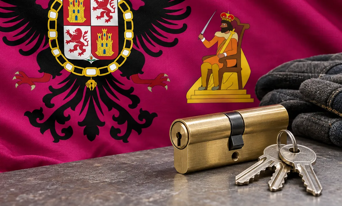 Cerrajero urgente en Cebolla: bandera de la provincia de Toledo y un bombín nuevo