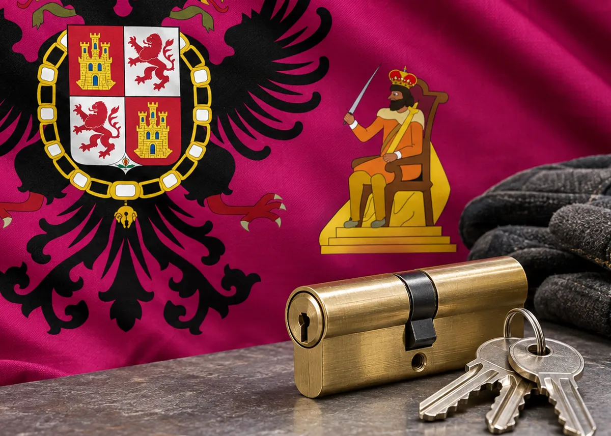 Cerrajero urgente en Chueca: bandera de la provincia de Toledo y un bombín nuevo