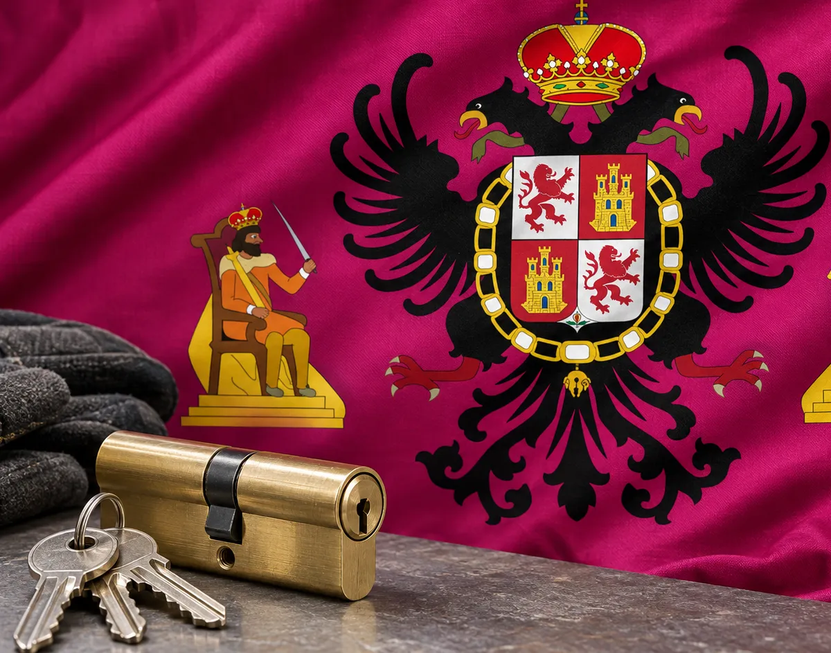 Cerrajero urgente en El Carpio de Tajo: bandera de la provincia de Toledo y un bombín nuevo