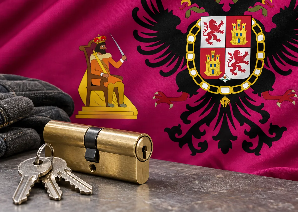 Cerrajero urgente en La Mata: bandera de la provincia de Toledo y un bombín nuevo