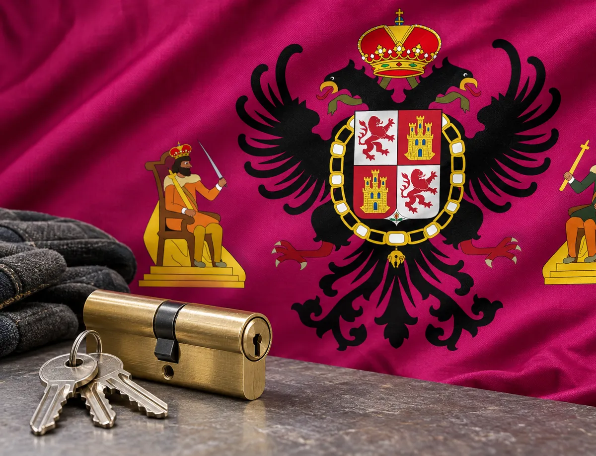 Cerrajero urgente en La Pueblanueva: bandera de la provincia de Toledo y un bombín nuevo
