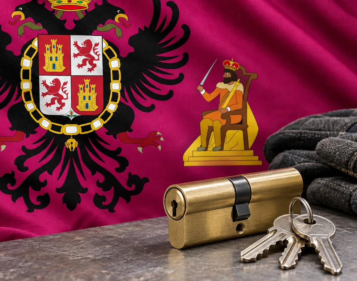 Cerrajero urgente en Layos: bandera de la provincia de Toledo y un bombín nuevo