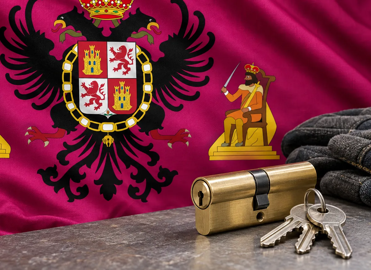 Cerrajero urgente en Magán: bandera de la provincia de Toledo y un bombín nuevo