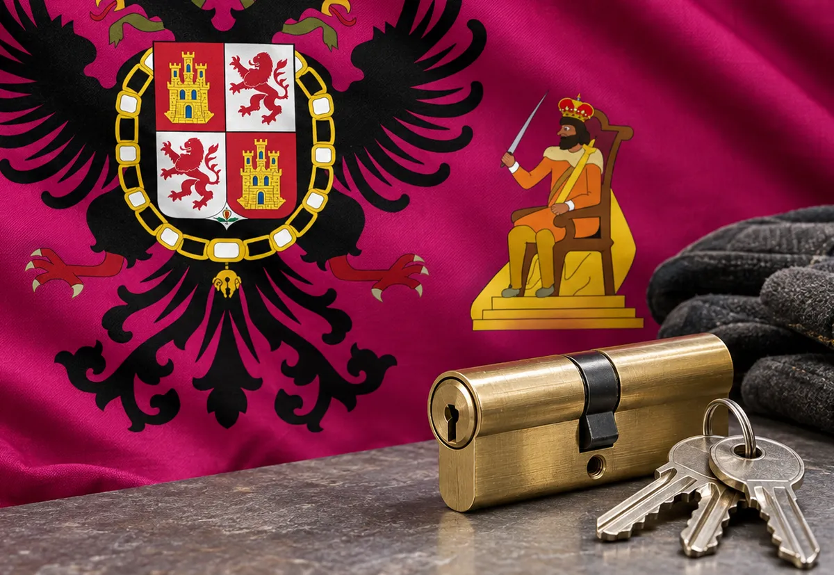 Cerrajero urgente en Malpica de Tajo: bandera de la provincia de Toledo y un bombín nuevo