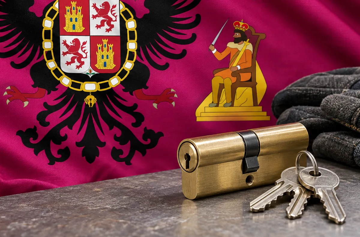Cerrajero urgente en Mazarambroz: bandera de la provincia de Toledo y un bombín nuevo