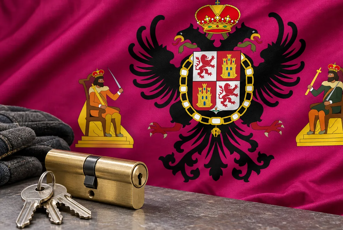 Cerrajero urgente en Menasalbas: bandera de la provincia de Toledo y un bombín nuevo