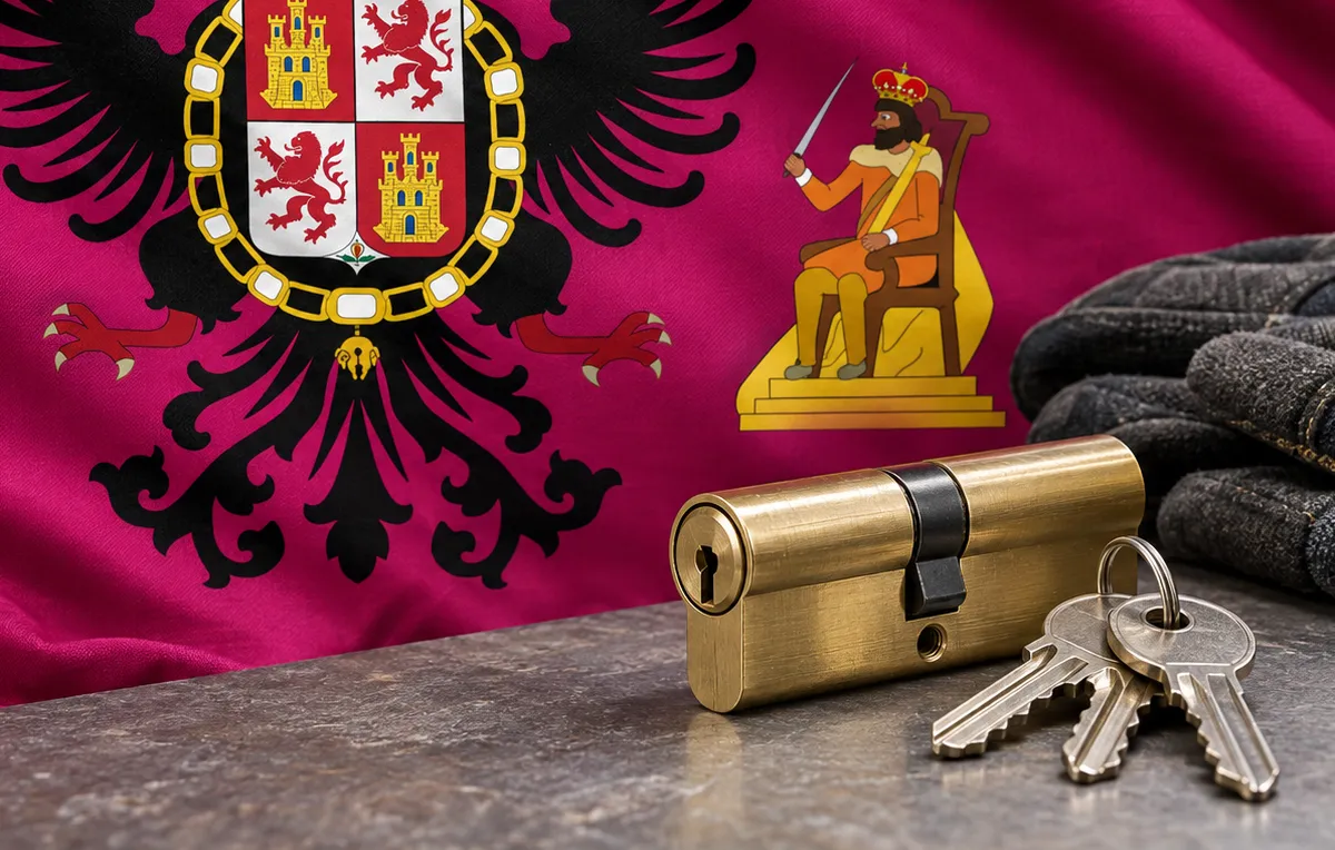 Cerrajero urgente en Nambroca: bandera de la provincia de Toledo y un bombín nuevo