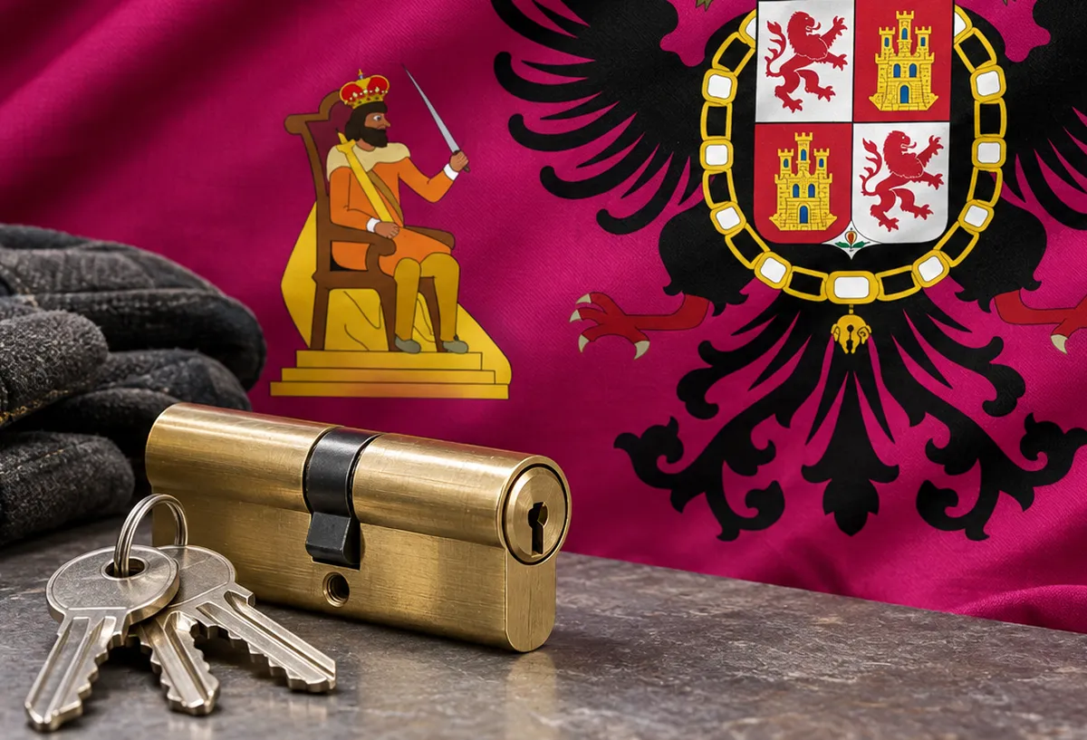 Cerrajero urgente en Noez: bandera de la provincia de Toledo y un bombín nuevo