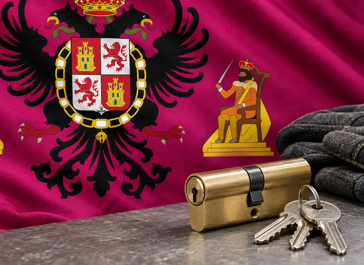 Cerrajero urgente en Novés: bandera de la provincia de Toledo y un bombín nuevo