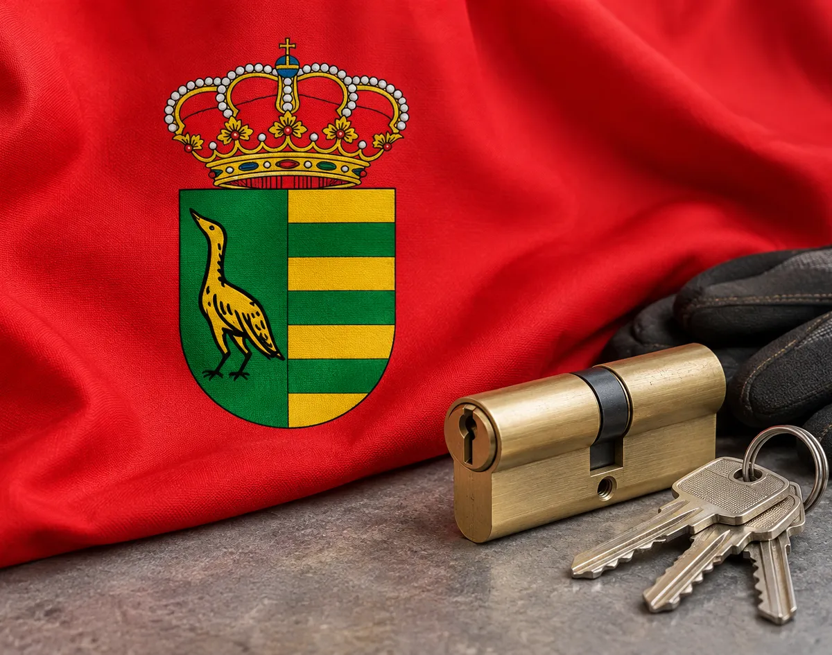 Cerrajero urgente en Parla: bandera de Parla con su escudo y un bombín nuevo