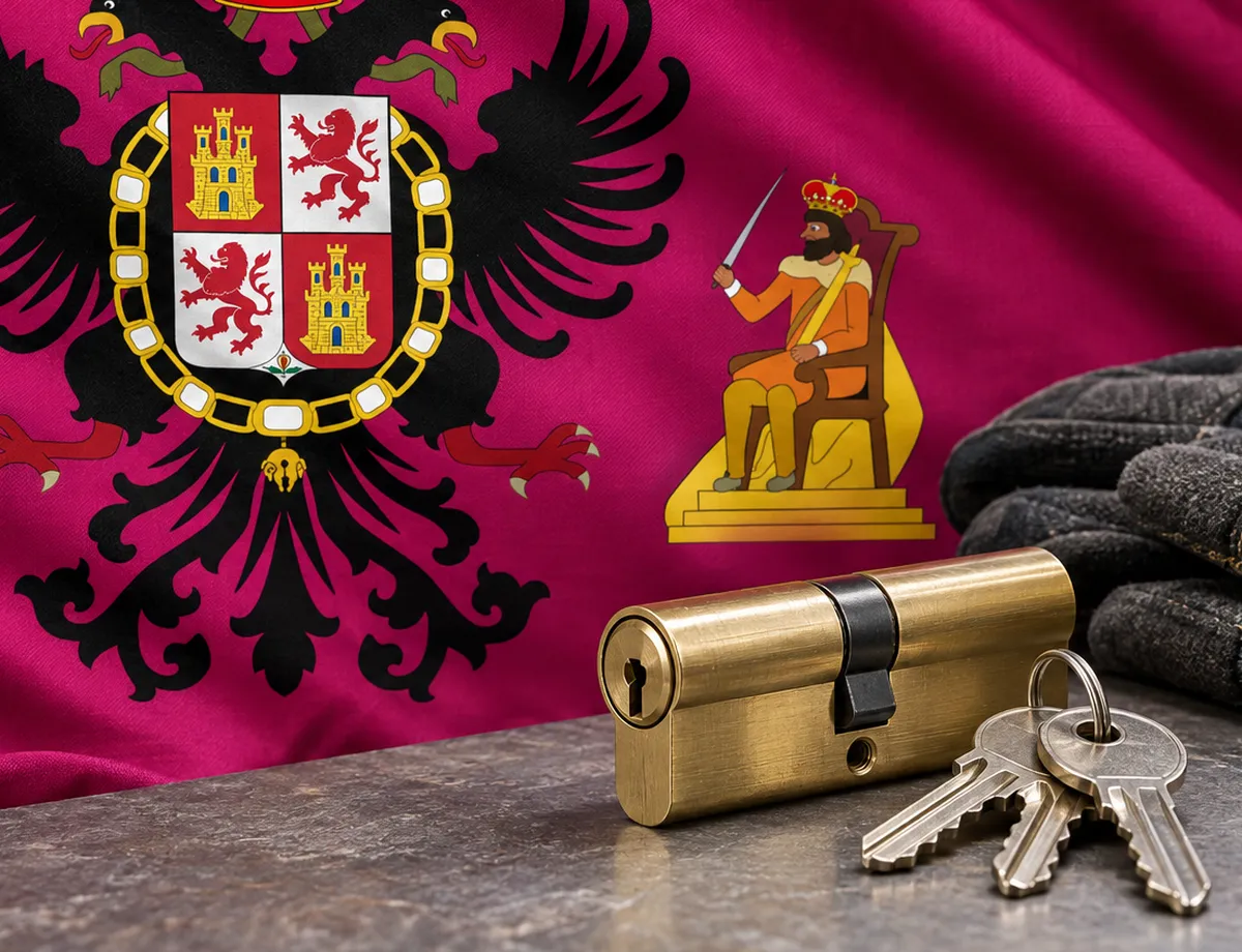 Cerrajero urgente en Villamiel de Toledo: bandera de la provincia de Toledo y un bombín nuevo