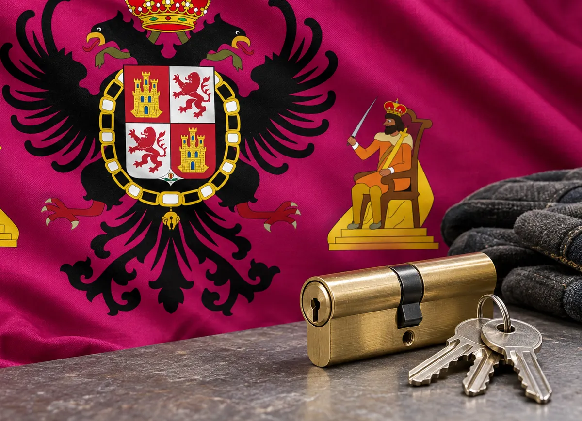 Cerrajero urgente en Villaseca de la Sagra: bandera de la provincia de Toledo y un bombín nuevo