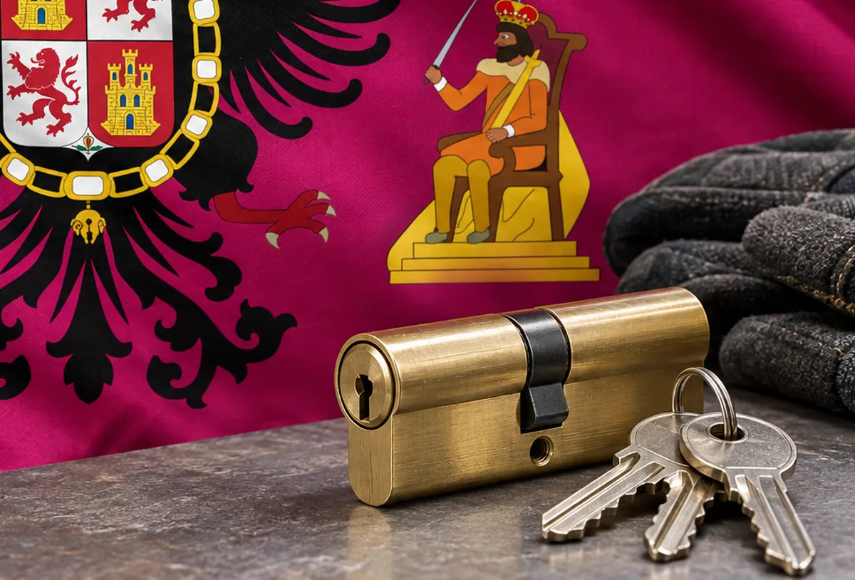 Bombín nuevo con sus llaves para un cambio de bombín en Villasequilla